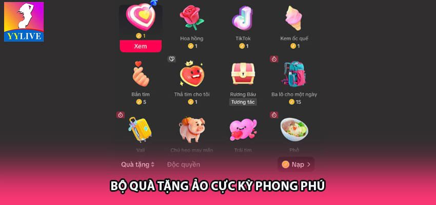 Bộ quà tặng ảo cực kỳ phong phú
